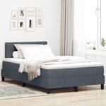 Lit Box Spring vidaXL avec matelas Gris foncé Petit double Velours