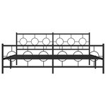 vidaXL Cadre de lit métal sans matelas avec pied de lit noir 200x200cm