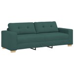 Canapé 3 places vidaXL Vert Foncé 180 cm en Tissu