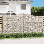 vidaXL Paniers à gabions arqués 15 Pièces 400x50x200/220 cm Fer galvanisé