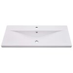 vidaXL Ensemble de meubles de salle de bain Blanc brillant Aggloméré