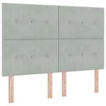 Lit à ressorts vidaXL avec matelas et lumière LED Gris clair 140x200 cm Velours