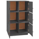 vidaXL Buffet haut Gris 67x40x108 5 cm Bois massif de pin
