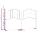 vidaXL Tête de lit métal noir 180 cm