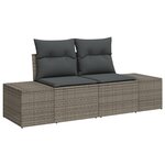 vidaXL Ensemble de canapés de jardin 12 pièces avec coussins gris en poly rattan acacia