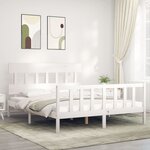vidaXL Cadre de lit sans matelas blanc 160x200 cm bois de pin massif