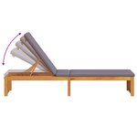 vidaXL Chaise longue avec coussin 200x55x30 cm en bois d'acacia