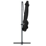vidaXL Parasol déporté avec LED et mât en acier 250x250 cm Noir