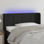 vidaXL Tête de lit à LED Noir 103x16x78/88 cm Velours
