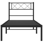 vidaXL Cadre de lit métal sans matelas avec tête de lit noir 75x190 cm