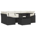 vidaXL Ensemble de canapés de jardin 7 pièces avec coussins noirs en Rattan PE
