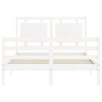 vidaXL Cadre de lit sans matelas blanc 140x190 cm bois massif