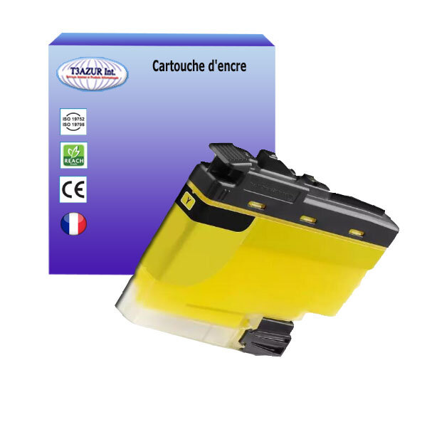 T3azur- cartouche compatible avec brother lc422 pour brother mfc-j5340dw  j5345dw  j5740dw  j6540dw  j6940dw jaune