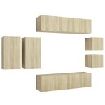 vidaXL Ensemble de meubles TV 8 Pièces Chêne sonoma Bois d'ingénierie