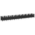 vidaXL Jardinière avec piquets noir 363 5x43 5x43 5 cm PP