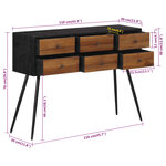 vidaXL Table console avec tiroirs 116x30x76 cm teck massif récupéré