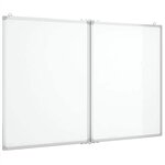 vidaXL Tableau blanc magnétique pliable 120x100x1 7 cm aluminium