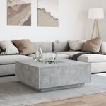 vidaXL Table basse avec LED infini gris béton 100x100x40 cm