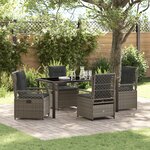 vidaXL Set de jardin de 5 pièces Gris Poly Rattan