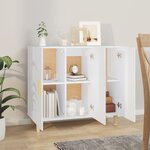 vidaXL Buffet blanc 90x34x80 cm bois d'ingénierie