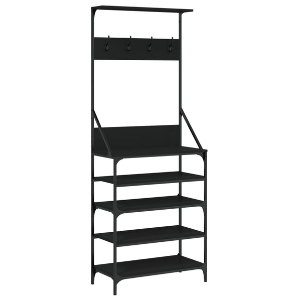vidaXL Porte-vêtements et rangement des chaussures noir 70x34x184 cm