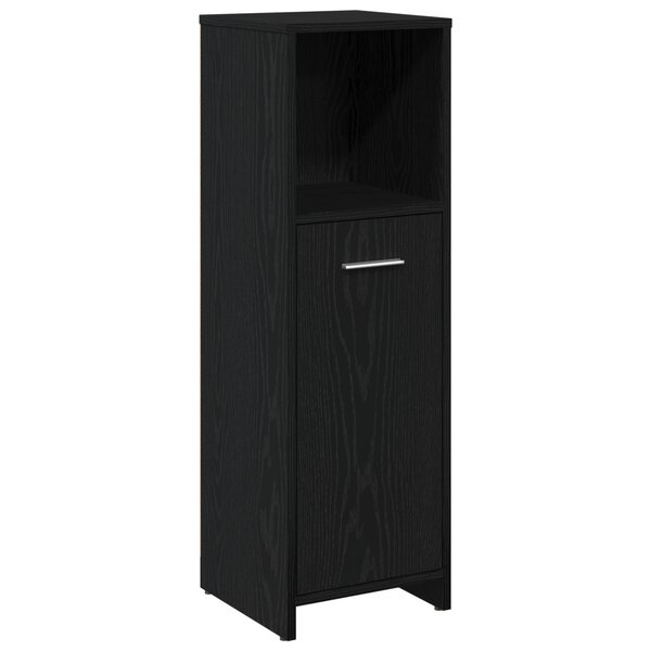 vidaXL Set de meubles de salle de bain 4 pièces chêne noir en bois d'ingénierie