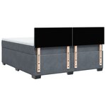 vidaXL Sommier à lattes de lit et matelas Gris foncé 180x200cm Velours