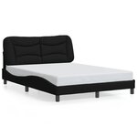 vidaXL Cadre de lit sans matelas noir 140x190 cm tissu