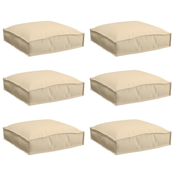 vidaXL Coussins de palette pour siège 6 Pièces Beige 40x40x8 cm Tissu Oxford