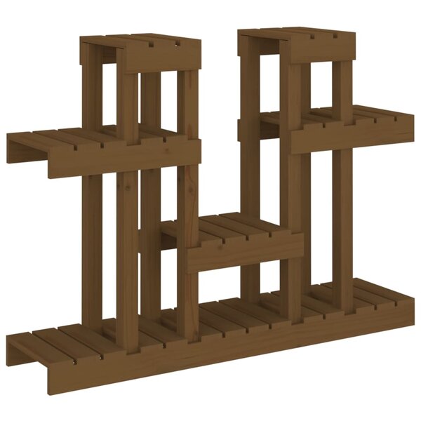 vidaXL Support à plantes Marron miel 104 5x25x77 5 cm Bois massif pin