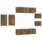 vidaXL Ensemble de meubles TV 8 Pièces Chêne fumé Bois d'ingénierie
