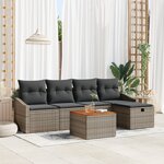 vidaXL Ensemble de 6 pièces de Canapés de Jardin avec Coussins en Poly Rattan Gris