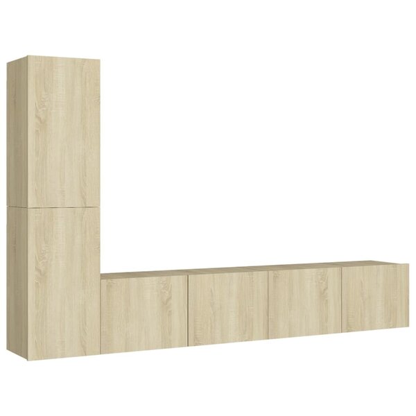vidaXL Ensemble de meubles TV 4 Pièces Chêne sonoma Bois d'ingénierie