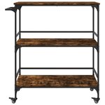 vidaXL Chariot de cuisine chêne fumé 100 5x50x105 cm bois d'ingénierie