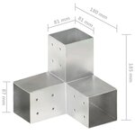 vidaXL Connecteur de poteau Forme en Y Métal galvanisé 81x81 mm