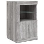vidaXL Buffet avec lumières LED sonoma gris 123x37x67 cm