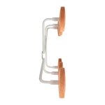 Patère murale Design, 6 patères - Blanc bois/métal