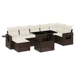 vidaXL Salon de jardin 8 Pièces avec coussins marron résine tressée