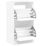vidaXL Armoire à chaussures 2 tiroirs rabattables blanc 60x42x108 cm