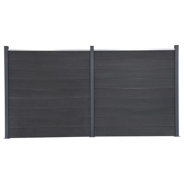 vidaXL Ensemble de panneaux de clôture gris 353x186 cm WPC