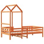 vidaXL Cadre de lit avec toit sans matelas cire marron 90x190 cm