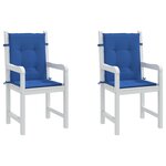 vidaXL Coussins de chaise de jardin à dossier bas lot de 2 bleu royal
