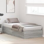 Cadre de lit de rangement vidaXL Gris Sonoma 75x190 cm