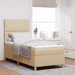 vidaXL Lit box spring avec matelas crème 100x200 cm tissu