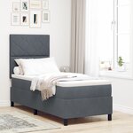 Lit Box Spring vidaXL avec Matelas & LED Gris Foncé 80x200 cm Velours