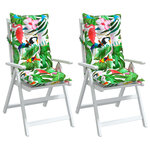 vidaXL Coussins de chaise à dossier haut lot de 2 multicolore