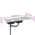 vidaXL Évier de cuisine à double évier argenté 1200x600x155 mm inox