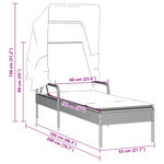vidaXL Chaise longue avec auvent gris clair résine tressée