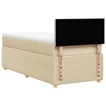 vidaXL Sommier à lattes de lit avec matelas Crème 100x200 cm Tissu