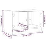 vidaXL Meuble TV avec portes en verre chêne marron 68x37x42 cm